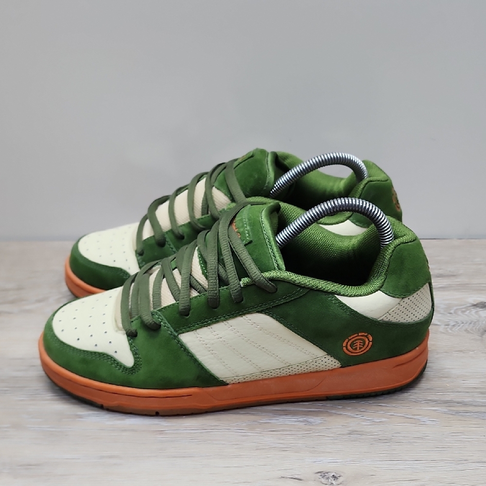 VNTG Y2k Element Mens Lace Up Puffy/Chunky Skateboard Shoe Green Cream Gum 8.5